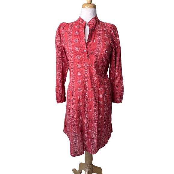 PIETSIE 100% Country Bandana Mini Shirt Dress Red Size Small - Picture 1 of 7